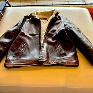 VINTAGE. 1983 leather bomber jacket. XL